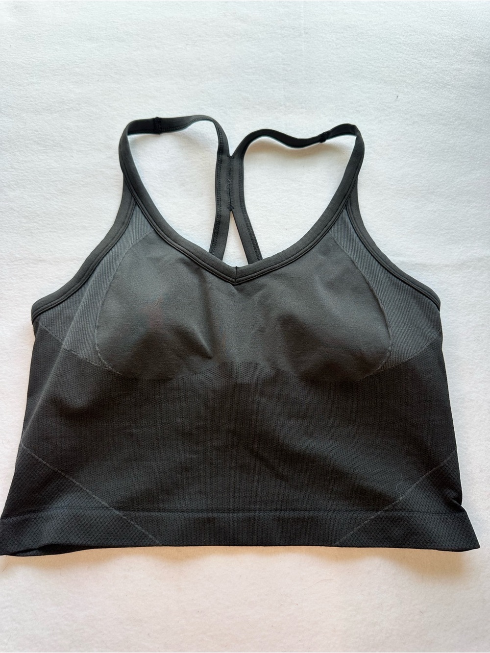 Lululemon Ebb to Street Crop Tank Top Graphite Built In Bra Racerback